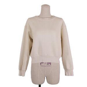 Beyond Yoga WFH Fleece Cropped Crew Vintage White Sz Medium